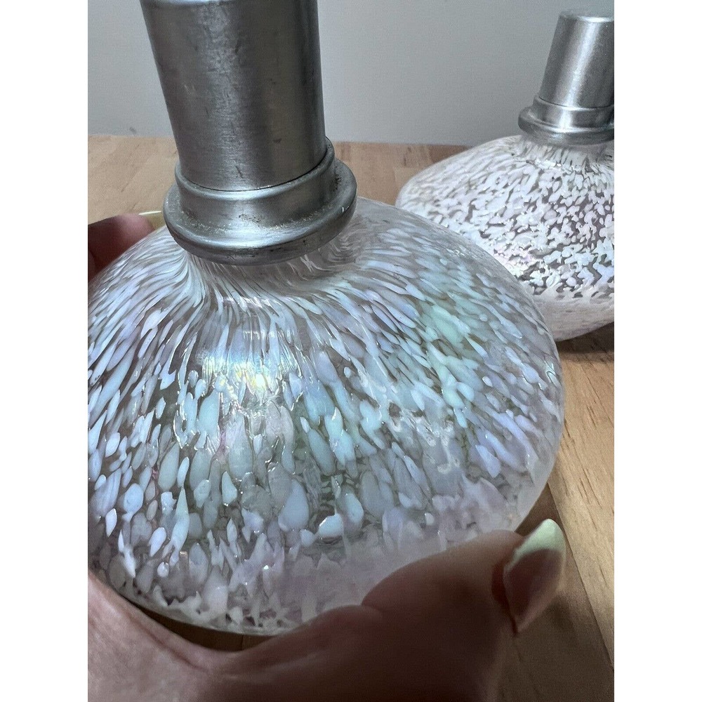 2 iridescent Glass Fragrance Oil Diffuser Lamps READ! - Picture 2 of 5